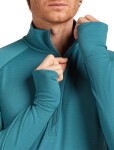 Pánské merino tričko s dlouhým rukávem ICEBREAKER Mens 200 ZoneKnit LS Half Zip, Atlantis/Topaz/Cb velikost: S