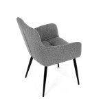 Židle jídelní, světle šedá látka, černý kov