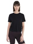 Dámské merino triko krátký rukáv ICEBREAKER Wmns 150 Tech Lite III SS Crop Tee, Black velikost: L