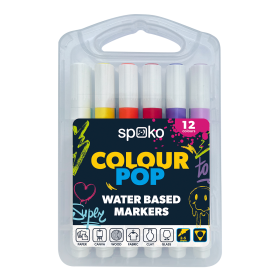 Spoko sada popisovačů - COLOUR POP, 2 - 5 mm, 12 ks, mix barev