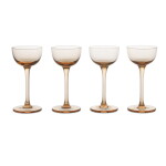 Ferm Living Sklenička na likér Host Blush 40 ml – set 4 ks, růžová barva, hnědá barva, sklo