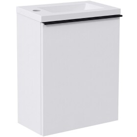 CERANO - Umyvadlová skříňka pro WC Zola - bílá matná + umyvadlo z lit. mramoru - bílá lesklá - 40x55x23,5 CER-8060BD10