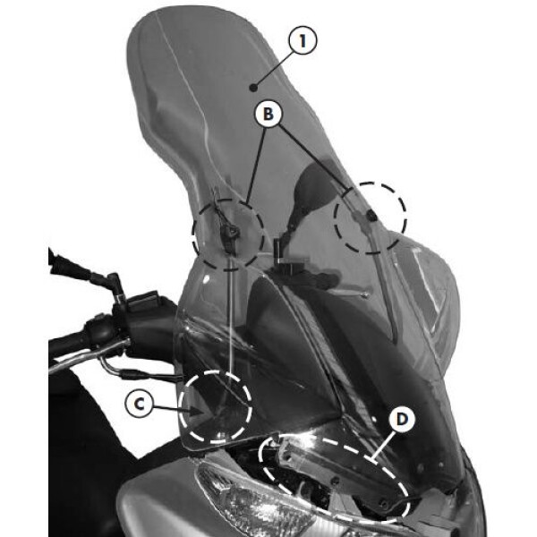 D267Kit montážní sada Suzuki Burgman 125-200 (06-21) pro plexi 3106DT