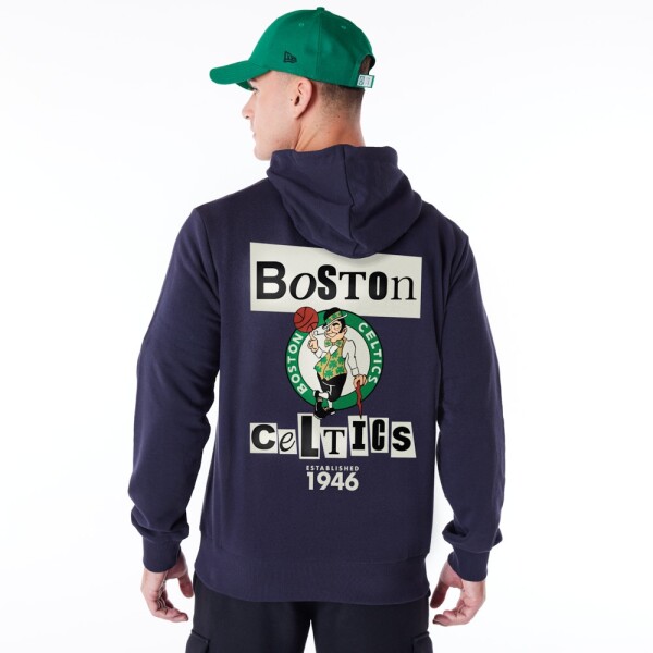 New Era Pánská mikina Boston Celtics NBA Newspaper Script Hoodie Velikost: L