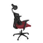 Kancelářská židle, potah bordó látka a černá síťovina MESH, houpací mech.