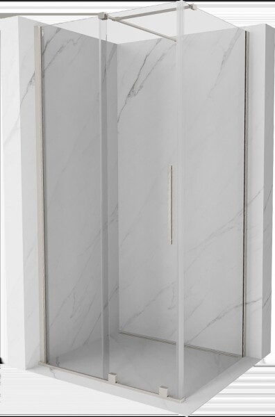 MEXEN/S - Velar sprchový kout, posuvné dveře 120 x 80, transparent, nikl kartáčovaná 871-120-080-01-97