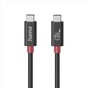 Hama USB-C kabel USB4 černá / 1 m / 80 Gb/s / 240 W (200799)