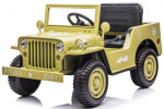 Mamido Dětský elektrický vojenský Jeep Willys 4x4 béžový