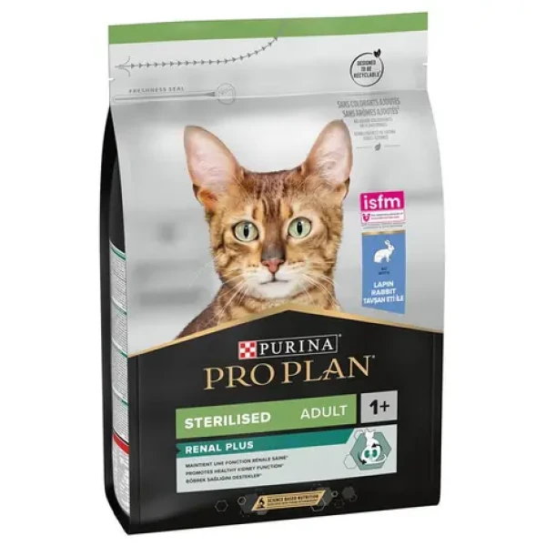 PURINA Pro Plan Sterilised Renal Plus 10 kg / Krmivo pro kočky / s králičím masem / pro kastrované (7613033566486)