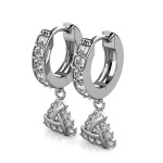 Elenys pozlacené náušnice s krystaly Swarovski® Triangl 18K bílé zlato