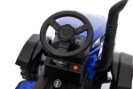 Mamido Dětský elektrický traktor s vlečkou 12V 7Ah EVA kola ECO kůže modrý