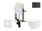 Kielle - Genesis New Set předstěnové instalace, klozetu Oudee, Vortex Rimless+, sedátka softclose a tlačítka Gemini New I, matná černá 30528SZ21