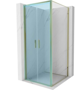 MEXEN - Boční stěna pro Exo 100x200 6mm zlato, transparent 810-100-000-50-00