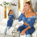 Sexy džínový kabátek Musthave "blue denim" denimblue S