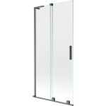 MEXEN/S - Velar L dvoukřídlá posuvná vanová zástěna 95 x 150, transparent, grafit kartáčovaná 896-095-003-01-66