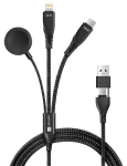 Connect IT Wirez 6in1 černá / Nabíjecí a datový kabel / USB-C / Lightning / pro hodinky / 1,25 m / 100 W (CCA-2300-BK)