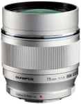 Olympus M. ZUIKO PREMIUM ET-M7518 stříbrná / 75mm / 1:1:8 (ekv. 150mm) pevný teleobjektiv / celokovový (V311040SE000)