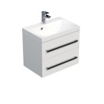 Koupelnová skříňka s umyvadlem SAT Cube Way 60x40 cm bílá lesk CUBE260ZBL CUBE260ZBL