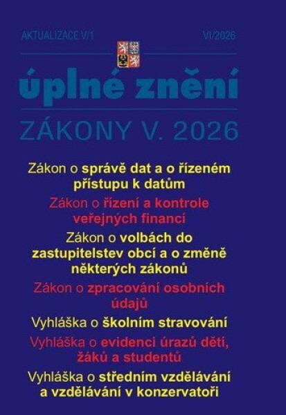 Aktualizace V/1 2026 Zákon o správě dat a o řízeném přístupu k datům, Zákon o řízení a kontrole veřejných financí