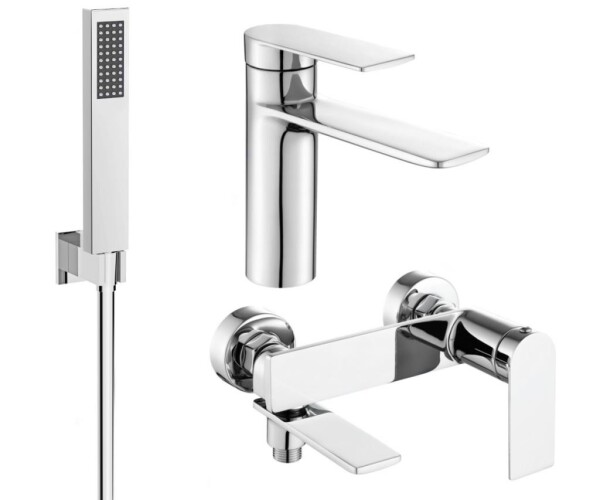 MEXEN - Zero SET umyvadlová + vanová baterie s příslušenstvím R02, chrom 71103R02-00