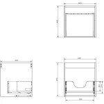 MEXEN - Box-A skříňka pro umyvadlo 45, 1 šuplík, dub 91AX0-0450-470-1-81
