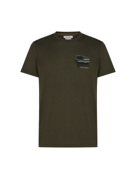 ICEBREAKER Mens Merino 150 Tech Lite SS Tee Evolving Lay, Dark Loden (vzorek) velikost: M