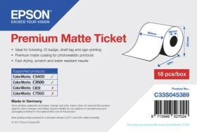 Epson Premium Matte Ticket 80 mm x 50 m / Role do tiskárny / Matný papír / 1 ks (C33S045389)