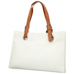 Trendy dámská koženková kabelka na rameno Valika, bílá