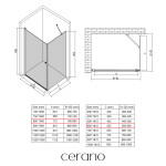 CERANO - Sprchový kout Antelo L/P - 6 mm - černá matná, transparentní sklo - 80x60x190 - otočný CER-477263