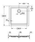 GROHE - Vaničky Sprchová vanička akrylátová 80x80 cm, alpská bílá 39302000