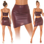 Sexy Koucla Wetlook Highwaist Sukně asymetrická Einheitsgroesse