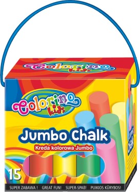 Colorino křídy chodníkové JUMBO, Ø 2,2 cm, box s uchem, 8 barev