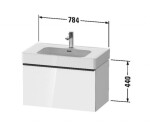 DURAVIT - Ketho.2 Umyvadlová skříňka 44x78x46 cm, 1 zásuvka, grafit mat K25083049490000
