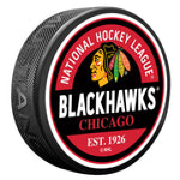 Mustang Puk Chicago Blackhawks NHL Block Textured Puck