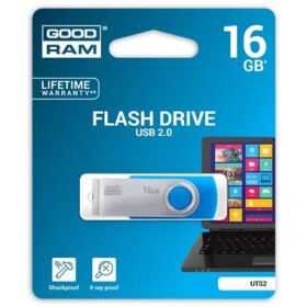 GOODRAM UTS2 16GB modrá / Flash disk / USB 2.0 / čtení: 20MBs / zápis: 5MBs (UTS2-0160B0R11)