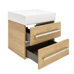 Koupelnová skříňka s umyvadlem SAT Cube Way 60x53x46 cm dub Hickory mat CUBE46602DHSATCW CUBE46602DHSATCW