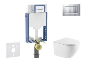 GEBERIT - Kombifix Set předstěnové instalace, klozetu Oudee a sedátka softclose, tlačítko Sigma20, lakovaný chrom mat/chrom SANI15CA2105