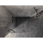 MEXEN/S - Lunar sprchový kout čtvrtkruh křídlový levá 100 x 80, transparent, grafit kartáčovaná 833-100L-080P-66-00