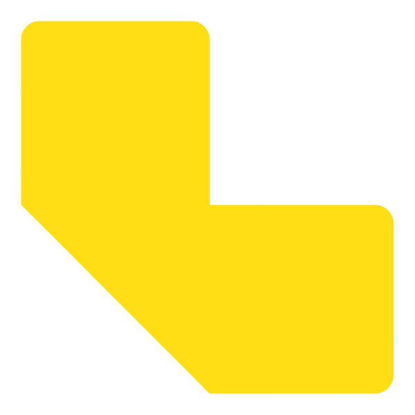 Djois podlahové samolepicí značení - tvar L, 10 x 5 cm, žluté, 10 ks