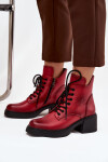 Dámské kožené kotníkové boty na klínku s vyhříváním Vinceza 39950 červené 37