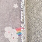 DumDekorace Koberec do dětského pokoje - šedý s duhou Šířka: 120 cm | Délka: 180 cm