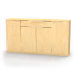 Nábytek Mikulík Komoda VARIO 6 - šedé úchytky ROZMĚR: (š/v/hl.) 140 x 86,5 x 40,5 cm