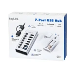 USB Hub 7x USB-A/C s vypínačem on/off / Rozbočovač / 7 portů / přepínání jednotlivých portů (UA0447)