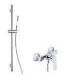 Kielle - Nefia Sprchový set s baterií, tyčí, hadicí a sprchovou hlavicí EcoSpare, chrom 20627SN20