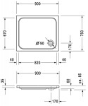 DURAVIT - D-Code Sprchová vanička 90x75 cm, alpská bílá 720104000000000