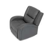 TV a relaxační křeslo, manuální polohování, potah šedá látka v dekoru kůže