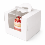 Cake star dortová krabice LILI bílá s okénkem a úchytem 26 x 26 x 17cm