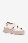 Dámské sandály na platformě 5227 Ecru s béžovou - Ideal shoes ecru-béžová 41