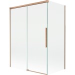MEXEN/S - Rox vanová zástěna 2-křídlová posuvná 120 + 70 x 150, transparent, měď kartáčovaná 8C9-120-070-65-00