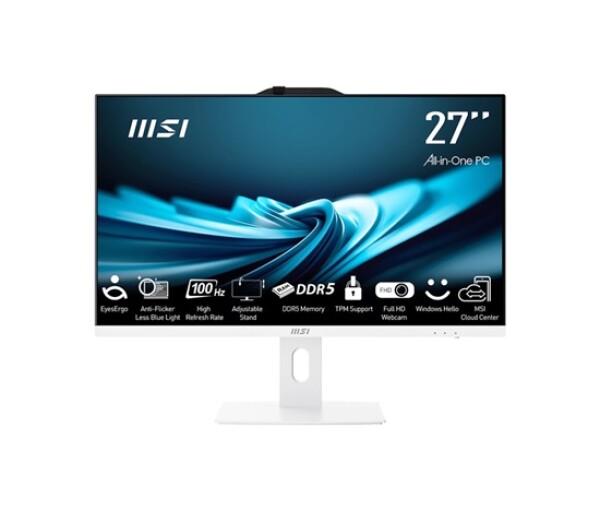 MSI PC AiO PRO AP272P 14M-606XEU, i5-14400, 27" FHD, Anti-Glare, Non-touch, 8GB, 512GB SSD, N/A, No OS, White EDF_2666316